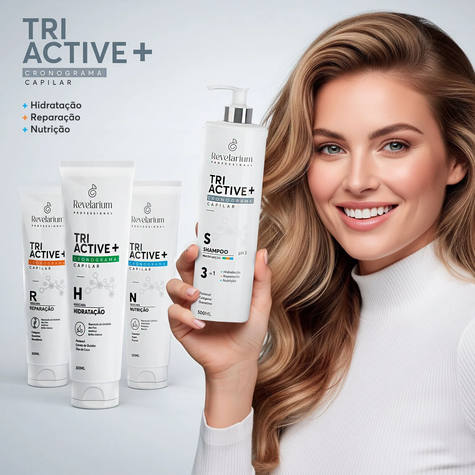 Shampoo Tri Active Cronograma Capilar 500ml Revelarium - imagem 4
